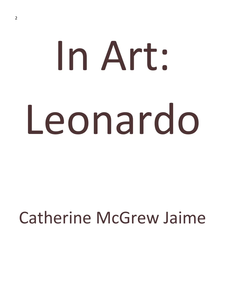 Title page of the Leonardo art history eBook, identifying the author as Catherine McGrew Jaime