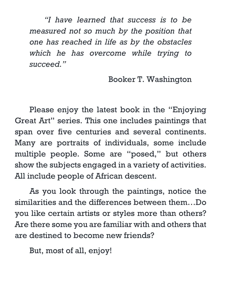 Art eBook introduction describing paintings of people of African descent across more than five centuries