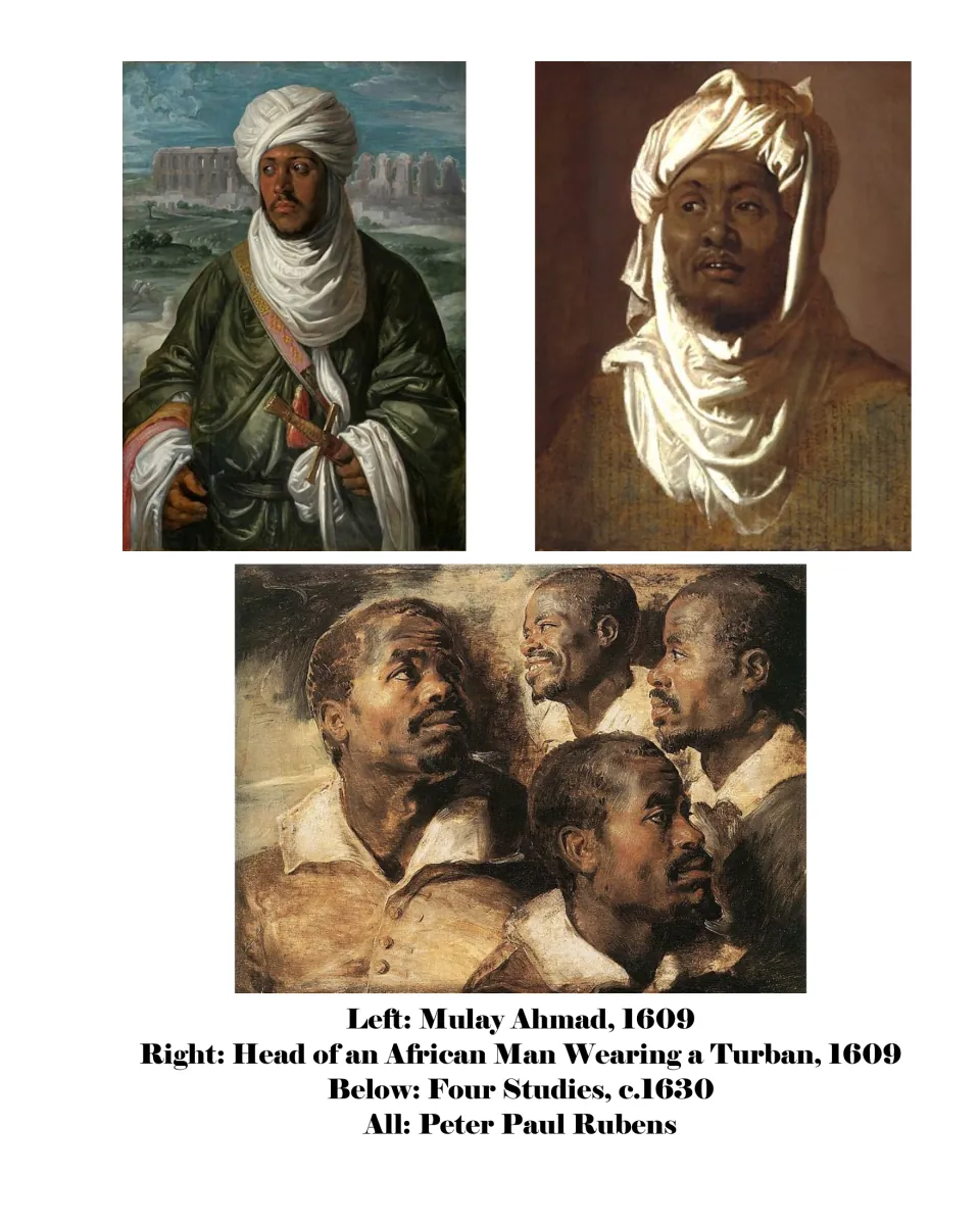 Art collection page of Rubens's Mulay Ahmad, Head of an African Man Wearing a Turban, and Four Studies