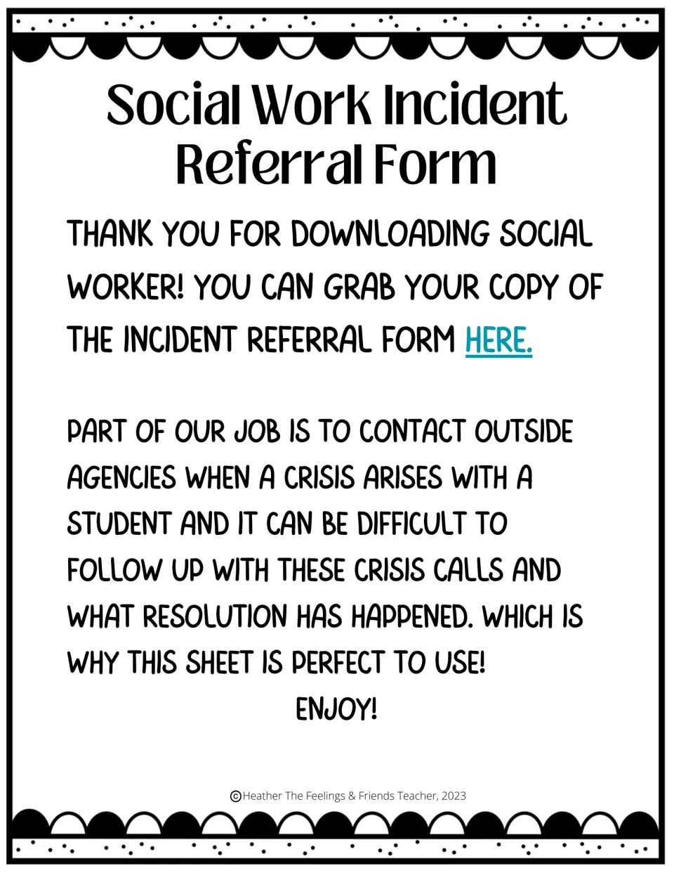 Referral form access page links to the form and explains tracking outside agency crisis calls and follow-up.