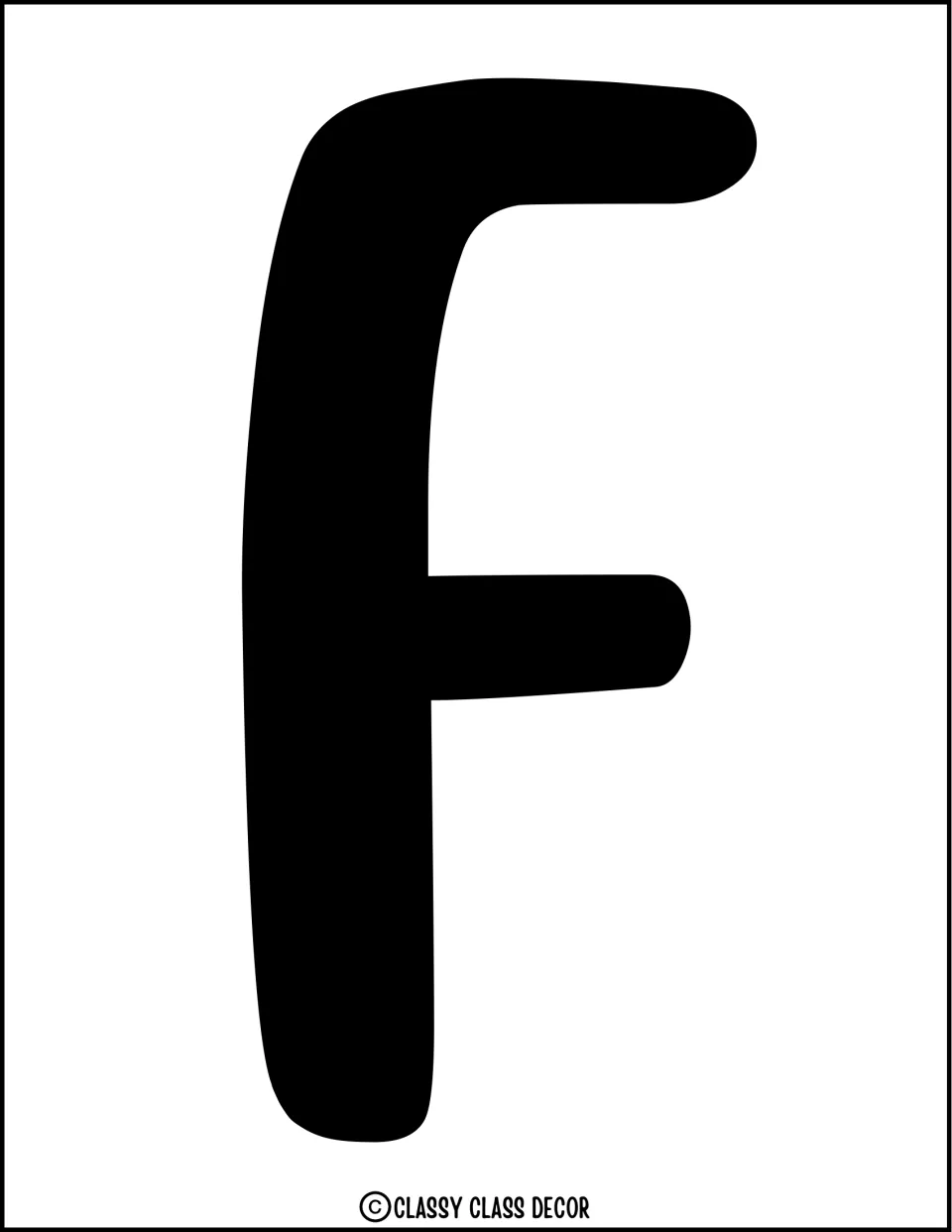 Black uppercase F, an individual cutout letter for the kit's patriotic bulletin board or door display