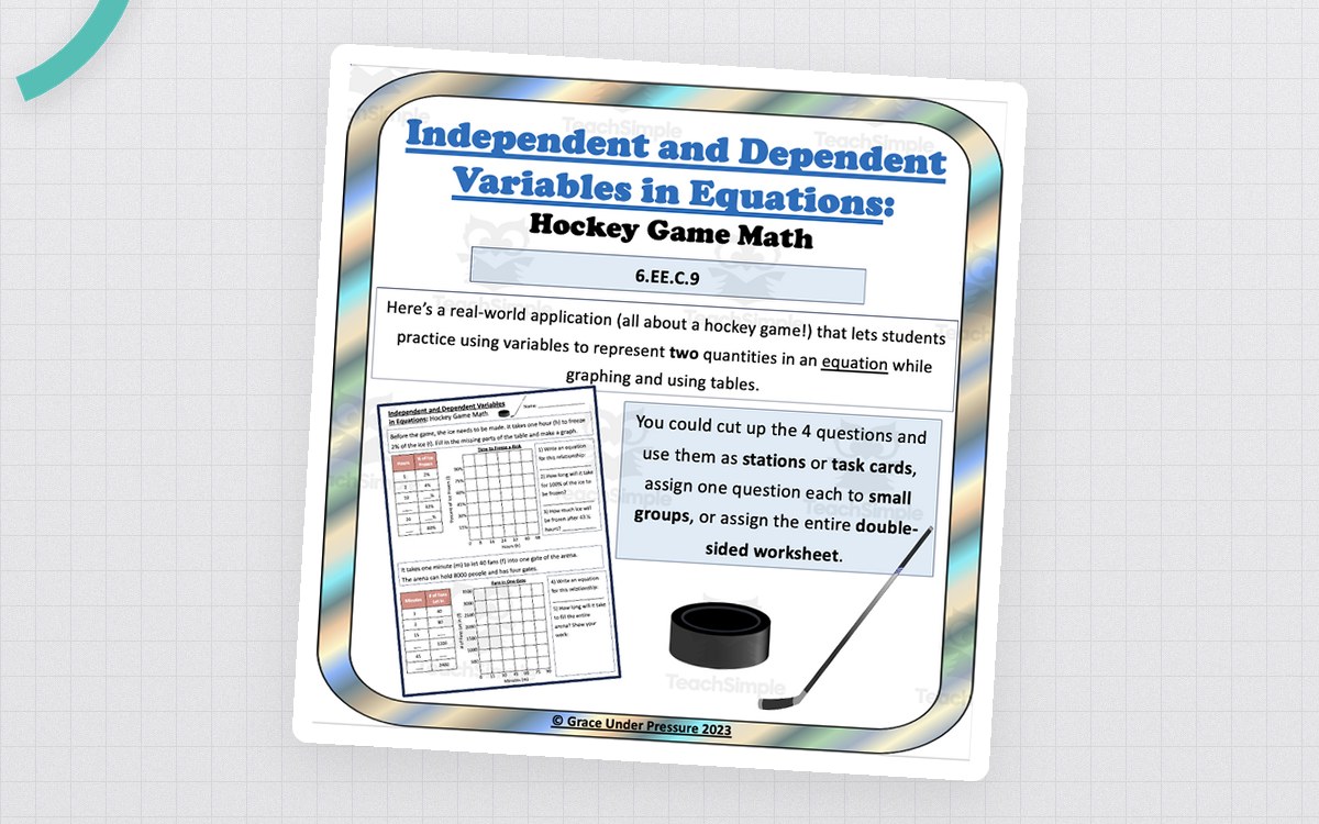 Independent & Dependent Variables – Hockey Math Lesson preview