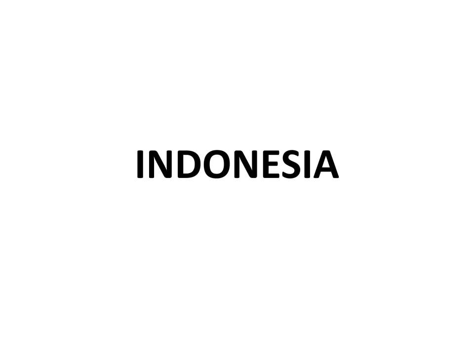 Title page reading INDONESIA in bold capital letters, opening a set of outline and labeled maps of the country