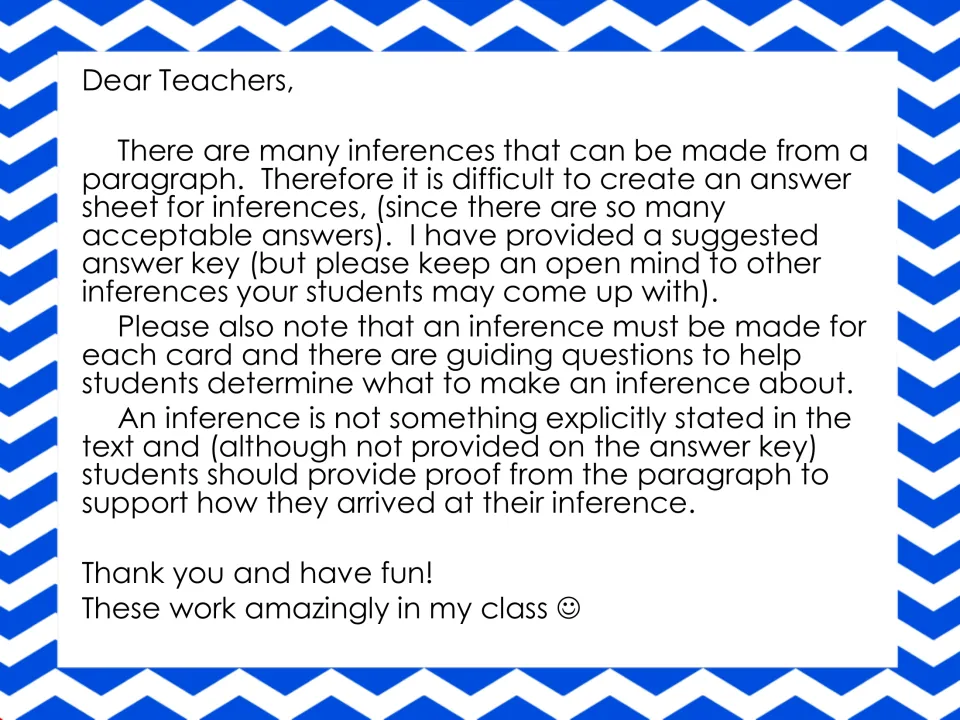 Dear Teachers note: many inferences are acceptable, the key is a suggestion, and students should cite proof from each text