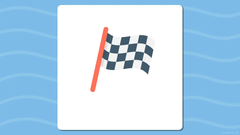 Picture-only flash card of a checkered racing flag; students name the picture and say its fl- beginning blend