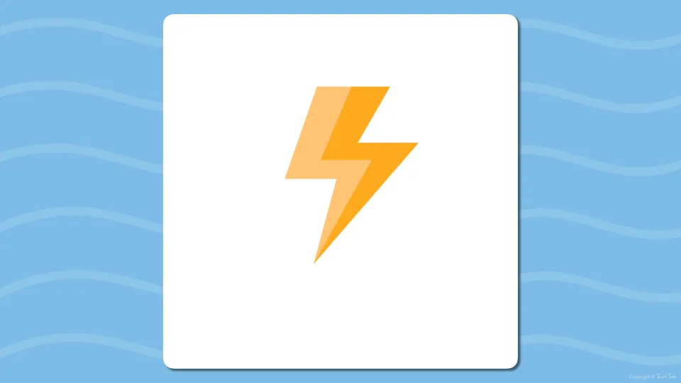 Picture-only flash card of an orange lightning bolt; students name the image and identify the fl- blend at its start