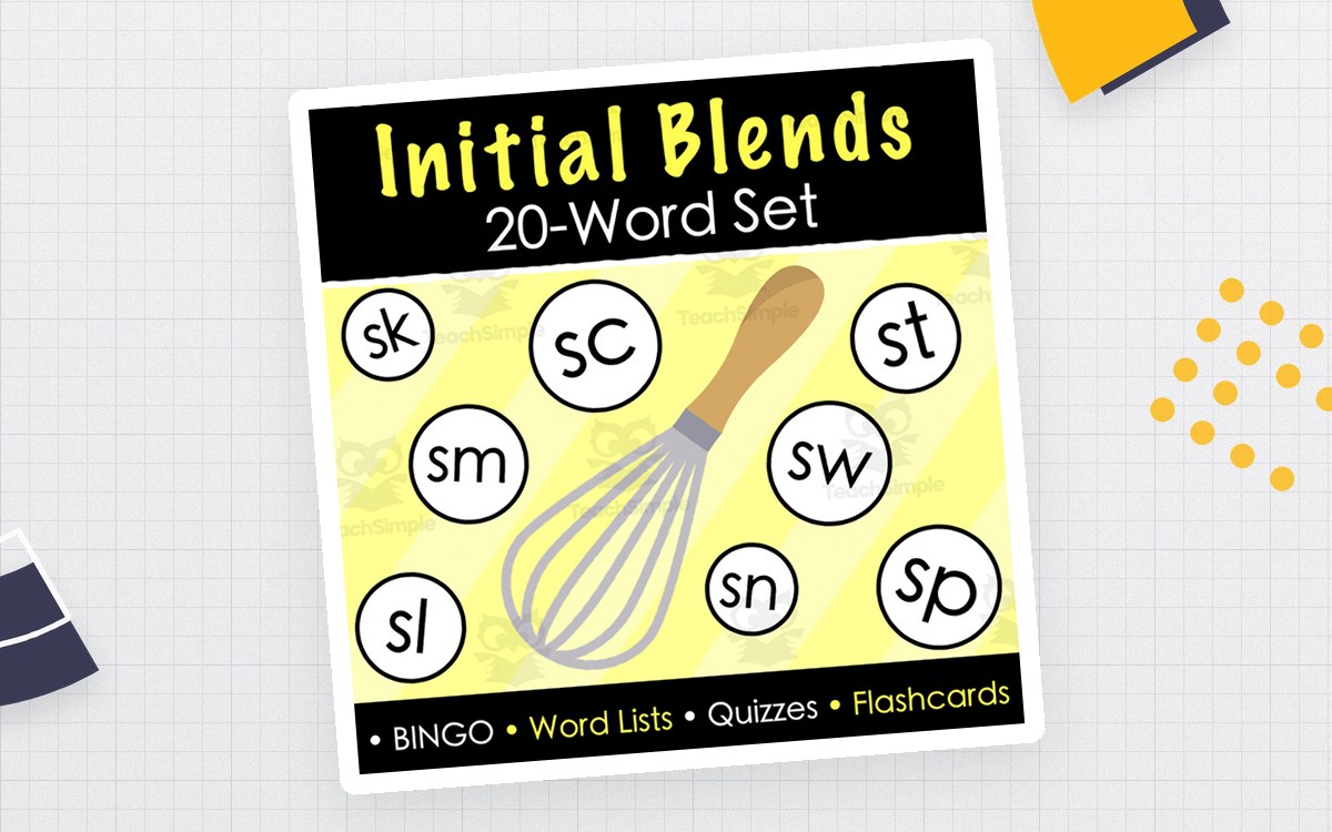 Initial Beginning Consonant Blends sc, sk, sl, sm, sn, sp, st, sw Print + Digital preview