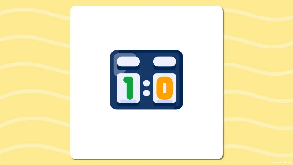 Picture prompt: scoreboard showing 1:0 with no label, for students to name aloud and identify the start blend