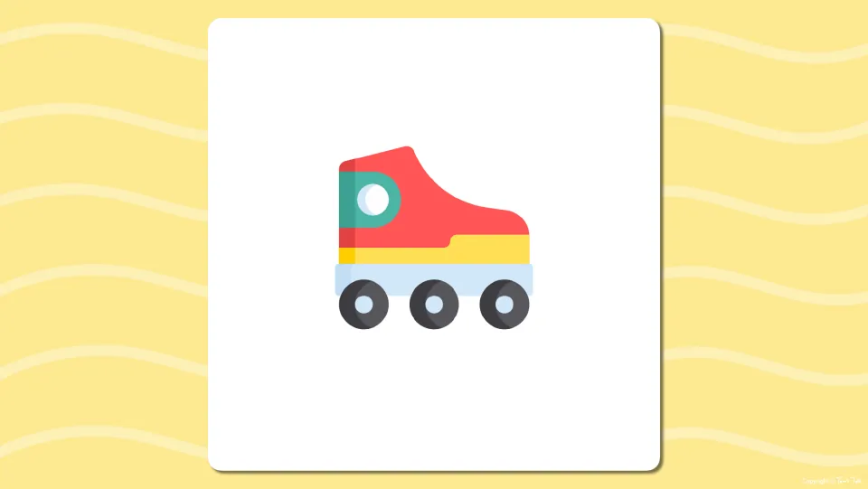 Picture prompt: red roller skate on three wheels with no word, for students to name and say its first sounds