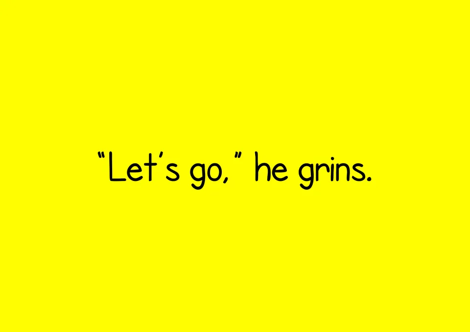 Story text to decode: "Let's go," he grins. Students blend the initial gr in grins while reading the speech aloud