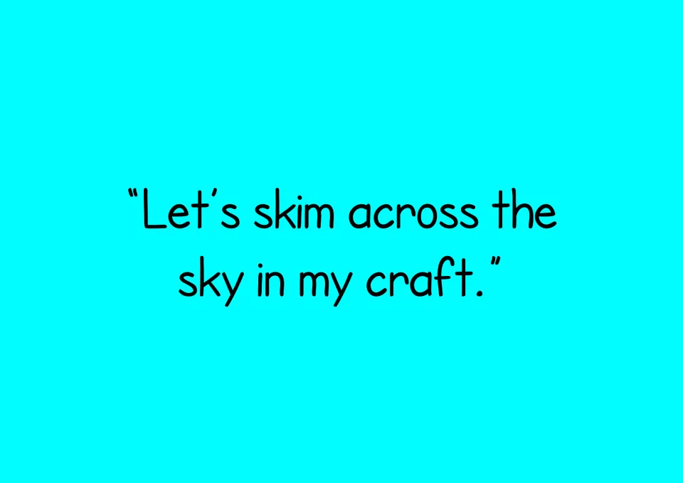 Story text to decode: "Let's skim across the sky in my craft." Students read the sk, cr and th sounds in Zoggy's words