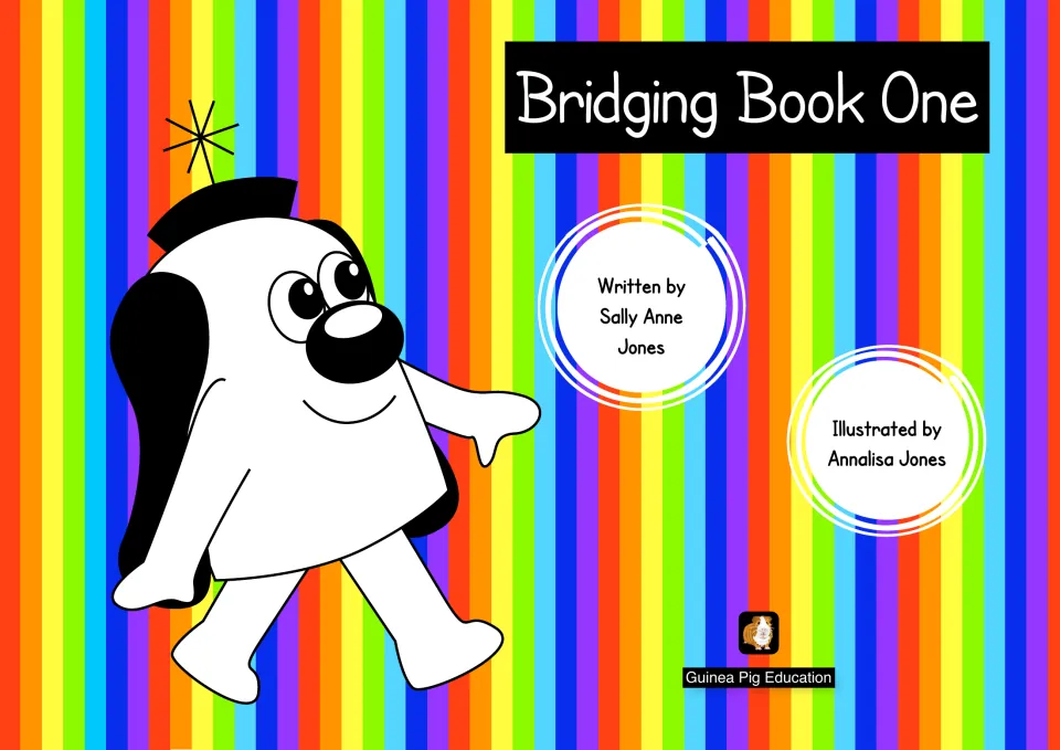 Cover of Bridging Book One by Sally Anne Jones, illustrated by Annalisa Jones, with cartoon alien Zoggy
