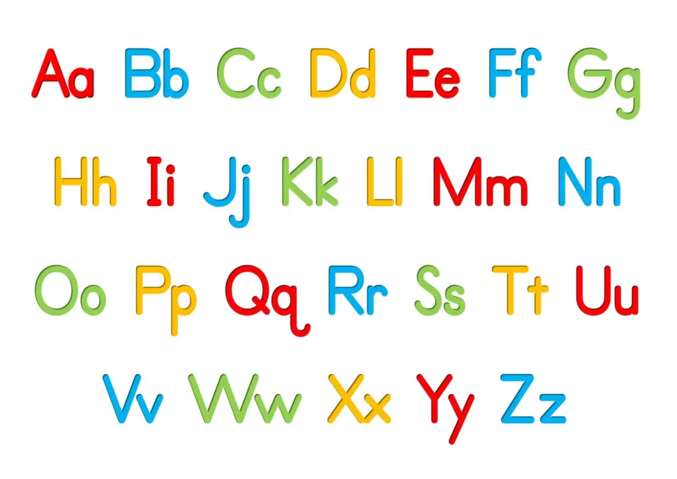 First alphabet mat showing all 26 uppercase and lowercase letter pairs, from Aa through Zz, in color