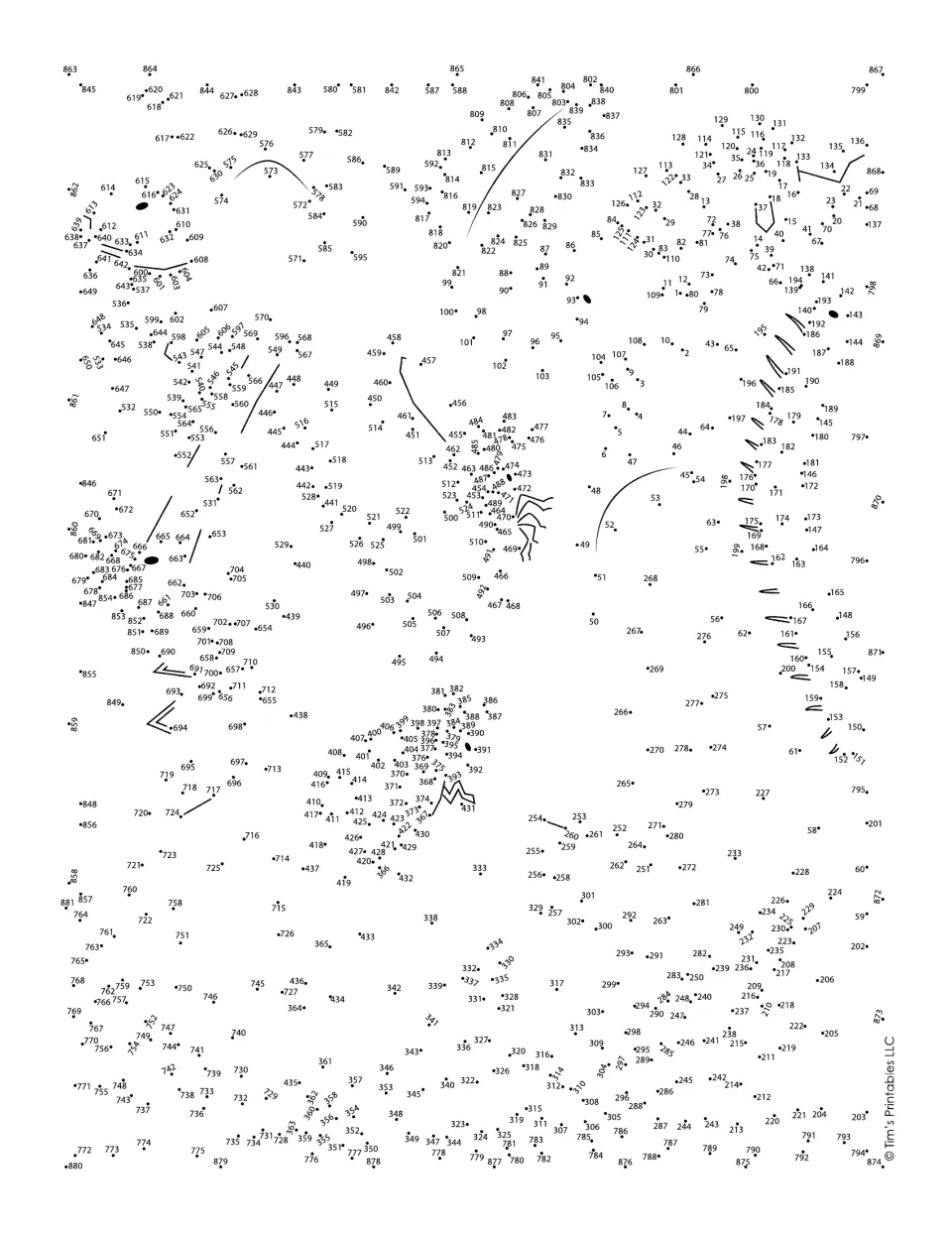 Extreme insect dot-to-dot: students connect 881 numbered dots in order to reveal a hidden bug scene, practising sequencing