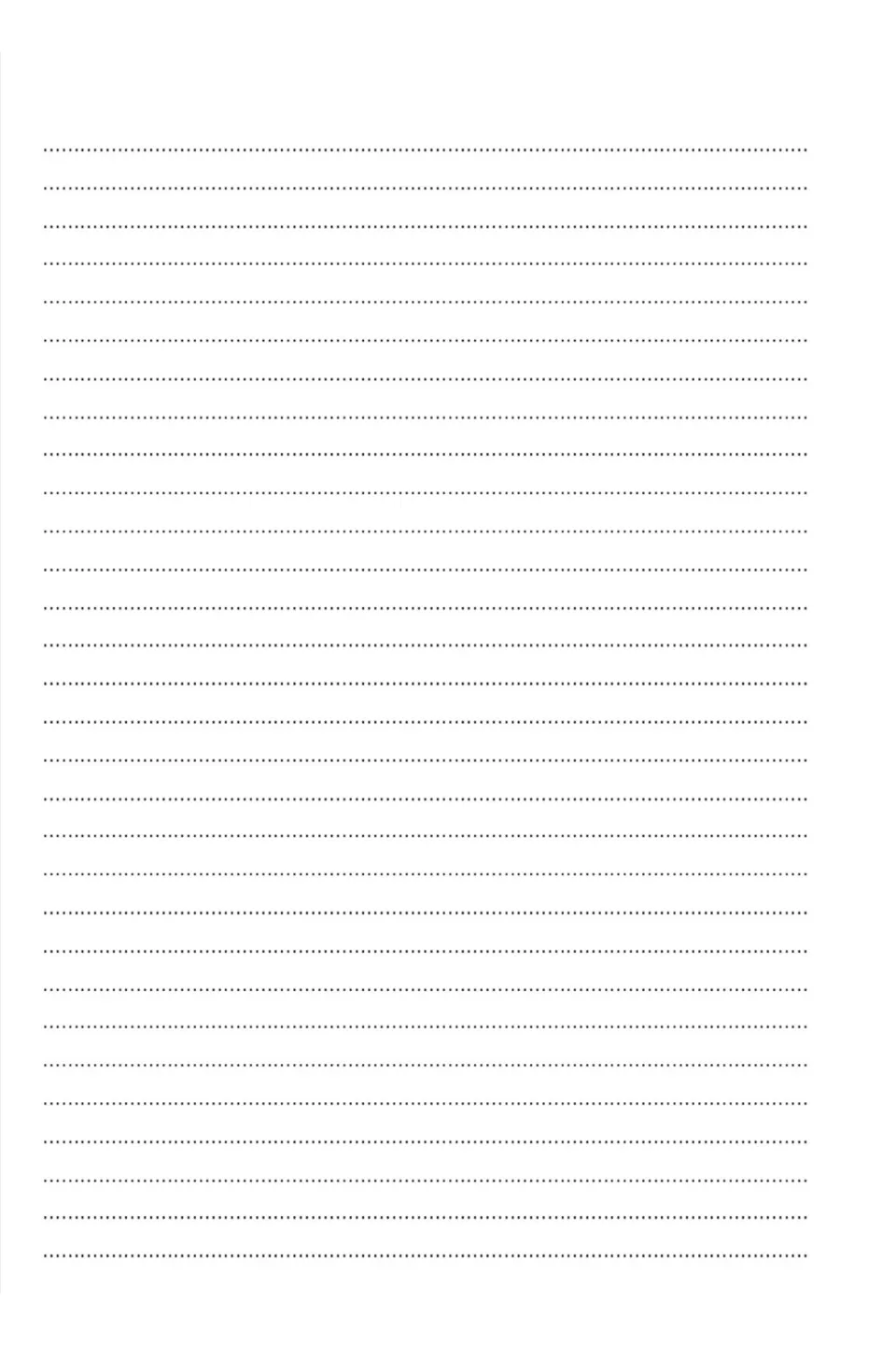 Blank dotted writing sheet, no heading or prompt, giving students room to write after the insect questions task