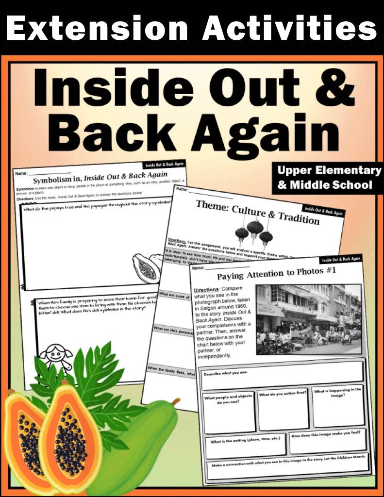 "Inside Out & Back Again" Extension Activity Pack – cover