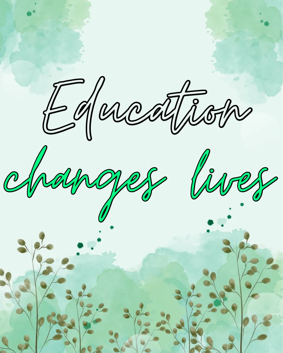 Classroom quote poster 1 of 10 featuring the message “Education changes lives” for classroom display.