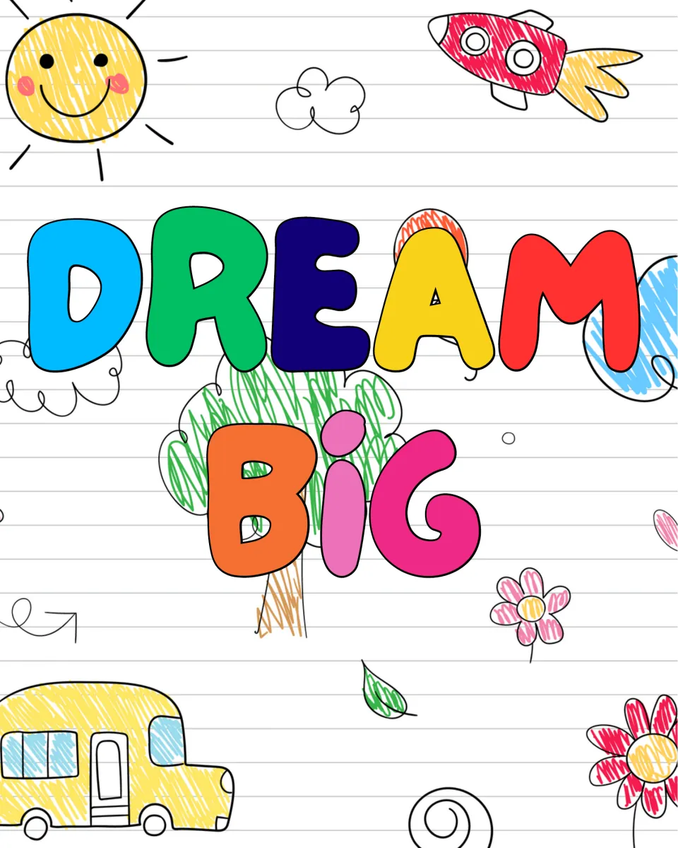 Classroom quote poster 2 of 10 featuring the message “Dream Big” as part of the inspirational poster set.