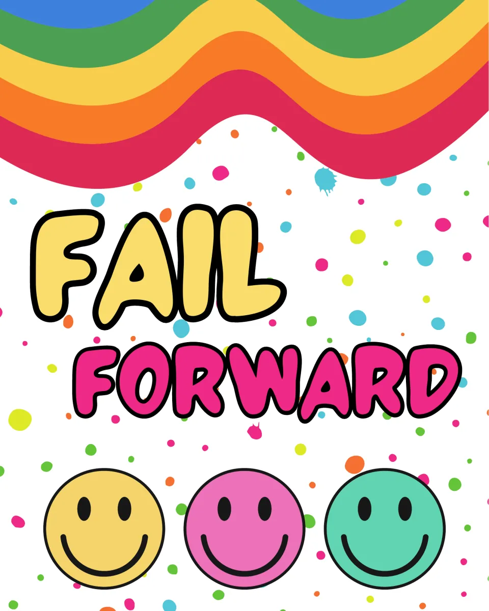 Classroom quote poster 3 of 10 featuring the message “Fail Forward” in the inspirational poster set.