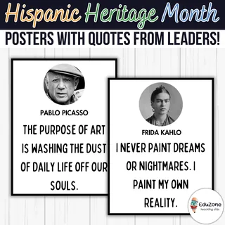 Inspiring Quotes from Hispanic Leaders: Hispanic Heritage Month Poster – cover