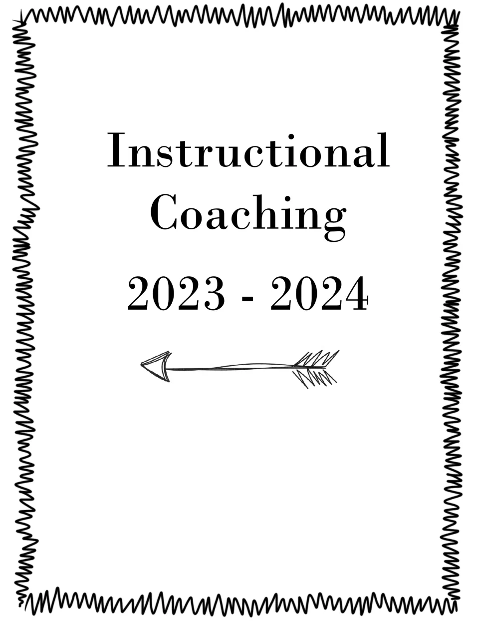 Binder or notebook cover labeled Instructional Coaching 2023–2024, the first option showing this year