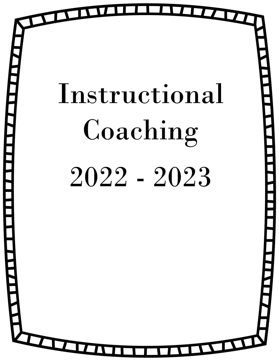 Binder or notebook cover labeled Instructional Coaching 2022–2023, a dated cover option in the tool set
