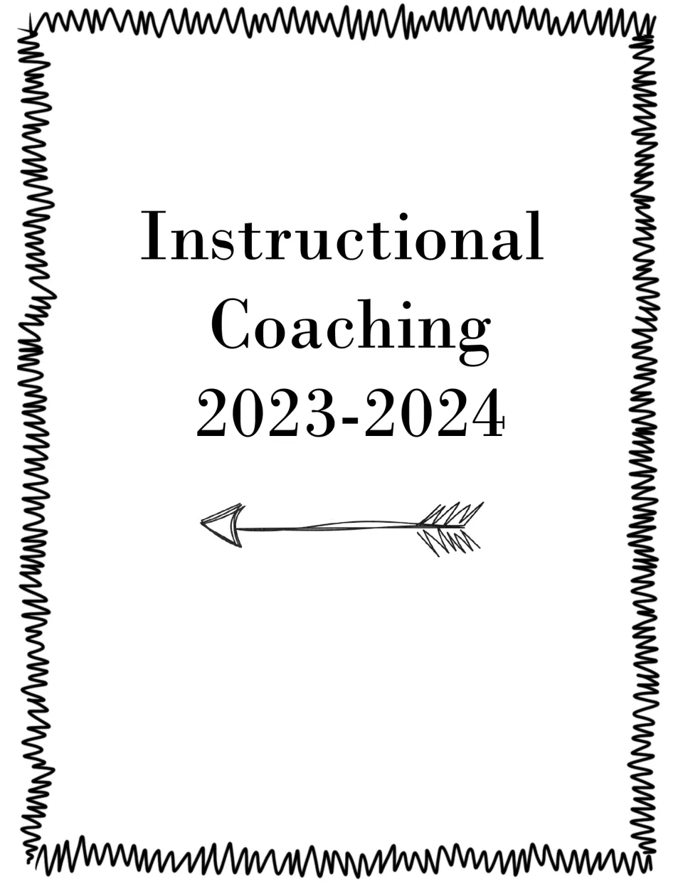 Binder or notebook cover labeled Instructional Coaching 2023–2024, the third option showing this year