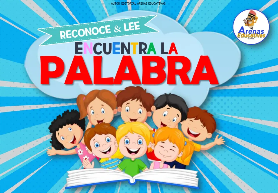 Spanish vocabulary book cover titled 'Encuentra la palabra' (Find the Word), with 'Reconoce & lee' above
