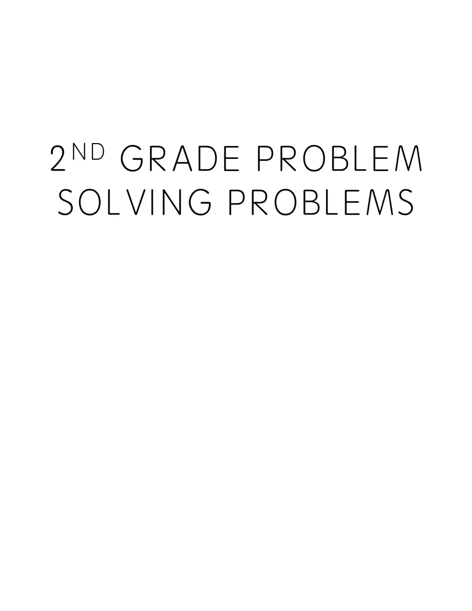 Cover reading 2nd Grade Problem Solving Problems in plain capital letters, the title sheet for the word problem binder
