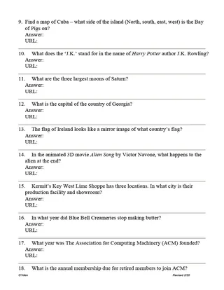Internet Scavenger Hunt – Computer Class Activity – preview 2