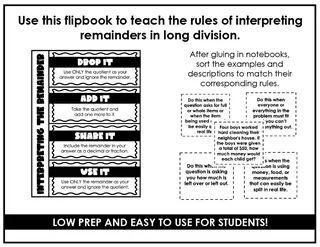 Interpret the Remainder Interactive Notebook Page – sample page 2