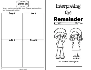 Interpreting the Remainder Booklet | Math Book & Assessment – sample page 2