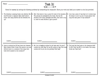 Interpreting the Remainder Booklet | Math Book & Assessment – sample page 3