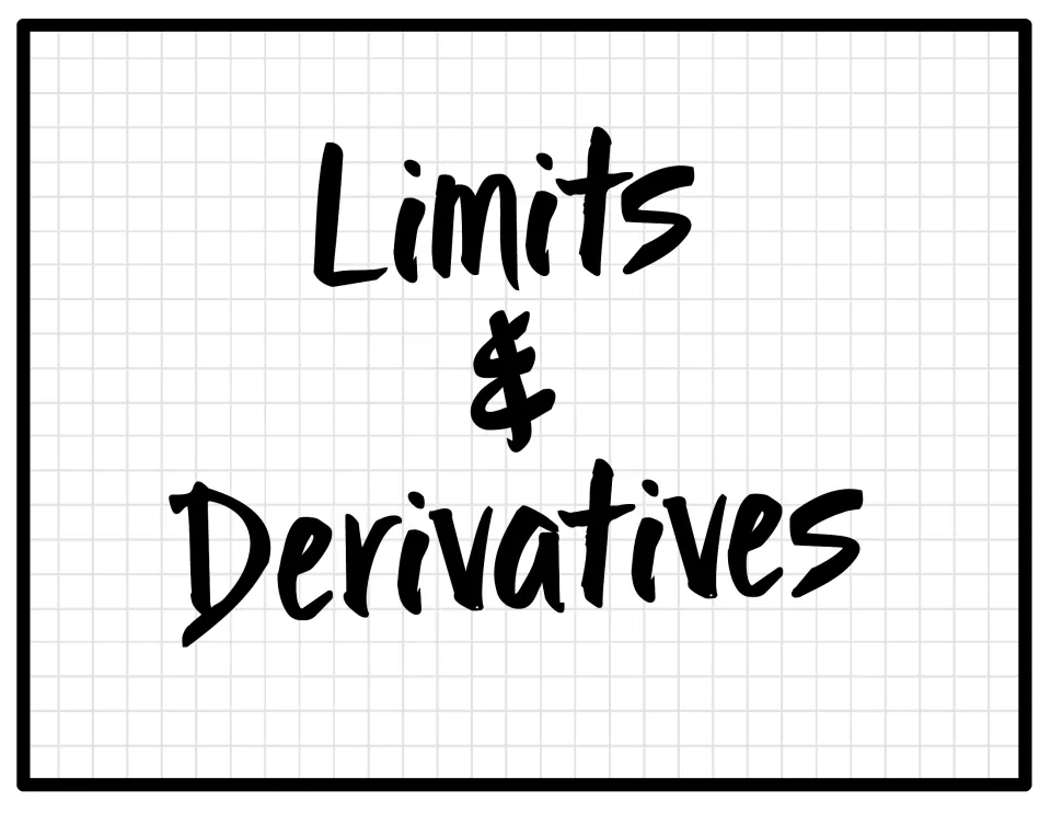 Limits & Derivatives section header sign in bold hand-lettered text, marking where this unit of the display begins