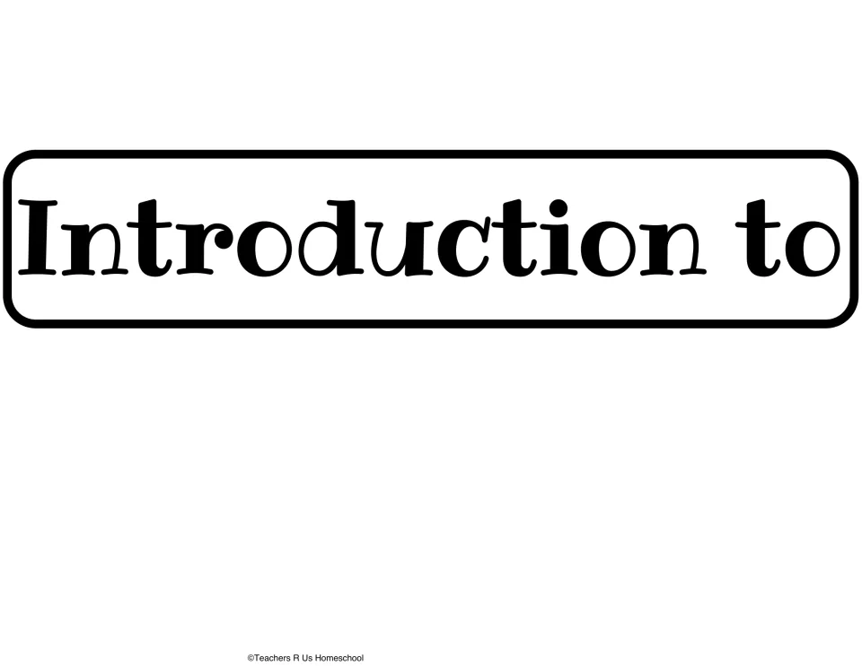 Title cutout reading 'Introduction to' for the fractions anchor chart, paired with the separate FRACTIONS heading
