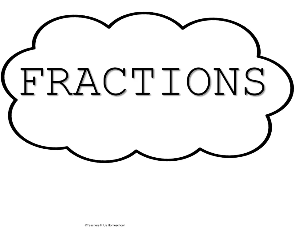 FRACTIONS heading cutout for the anchor chart title, paired with the separate 'Introduction to' piece