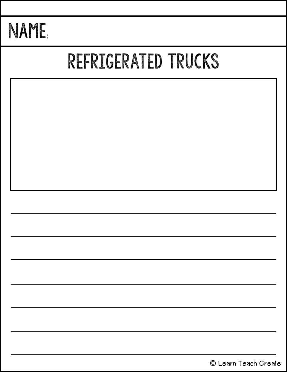 Refrigerated trucks prompt: students research the invention of refrigerated trucks, draw one and write what they learned