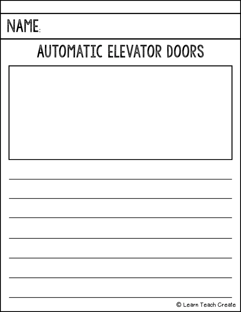 Automatic elevator doors prompt: students research this invention, illustrate it and write an informative report on it