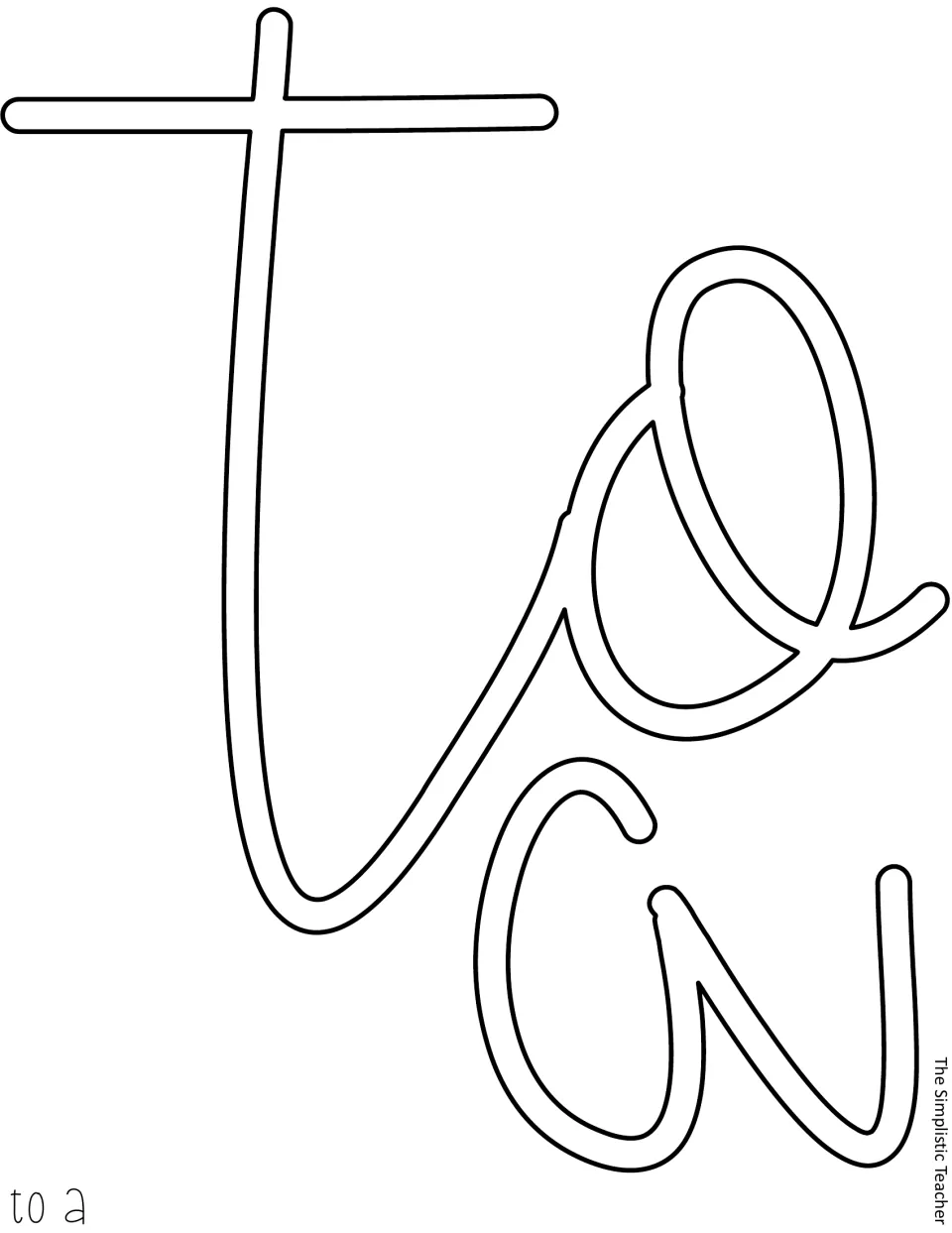 Black-line script cutouts for “to” and “a” supply words in the middle of the bulletin board or door message