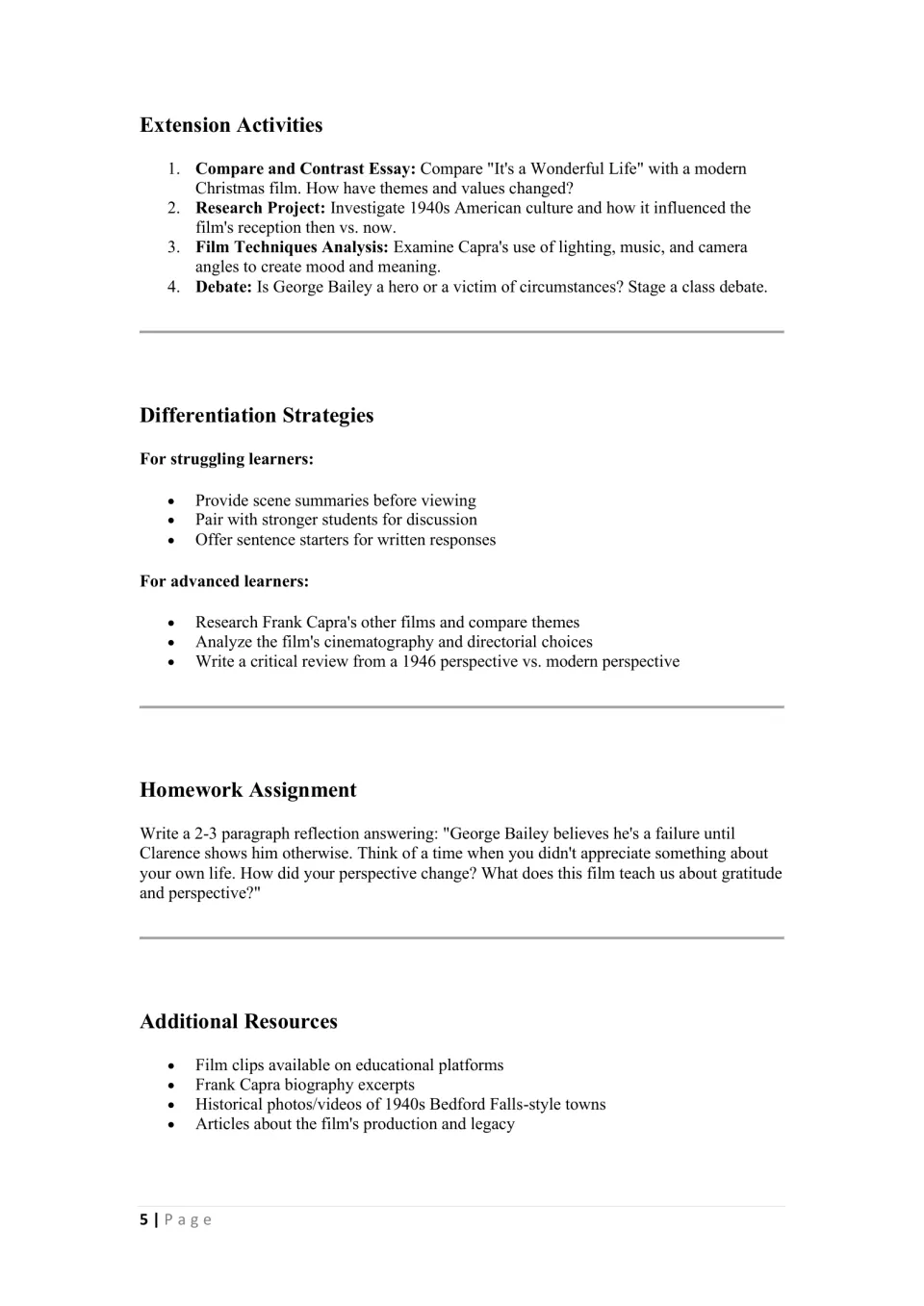 Extension ideas: a hero-or-victim debate, differentiation tips, gratitude reflection homework and extra resources