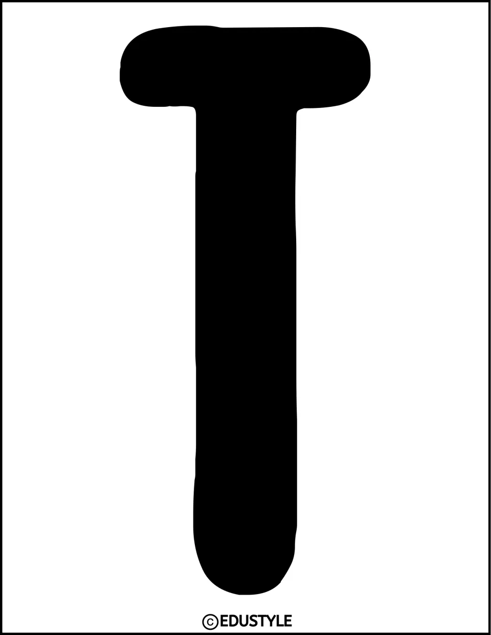 Uppercase letter T in solid black, a cutout for the Thanksgiving bulletin board or door display title