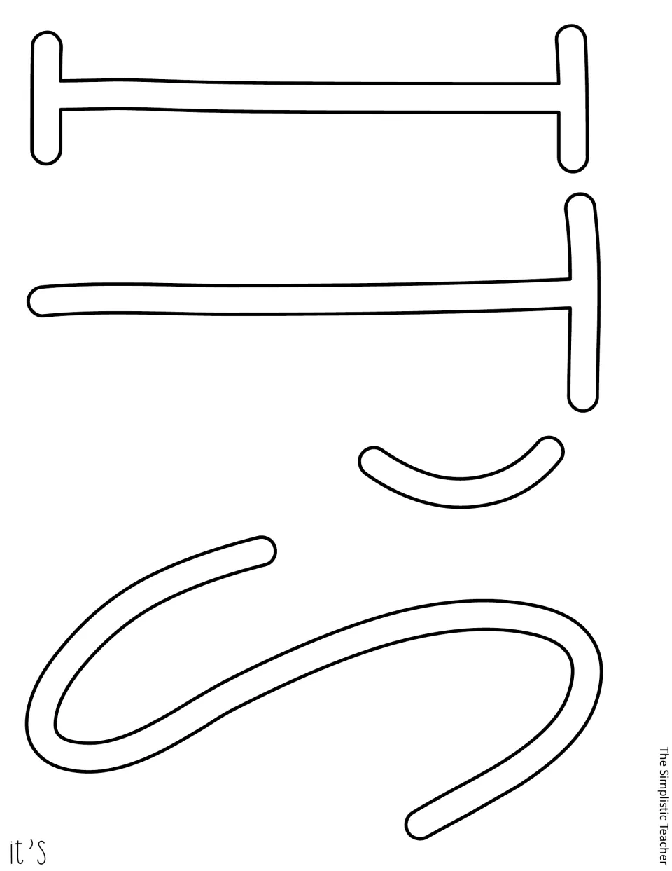 Outline cutout letters and apostrophe spell “it's,” the opening word of the June school countdown display.