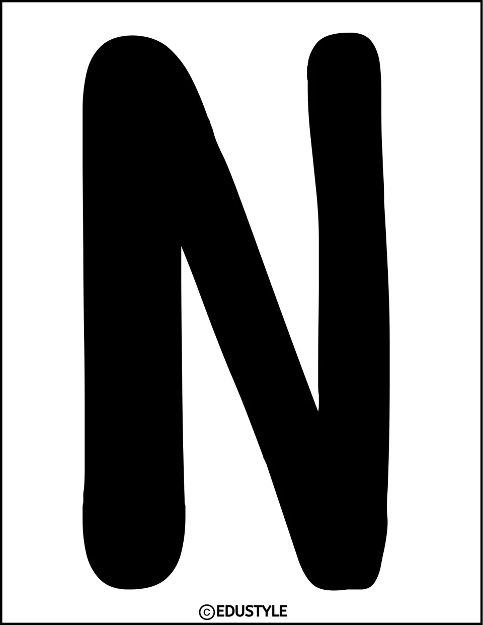 Black capital letter N for the St. Patrick's Day bulletin board and door decor display messages