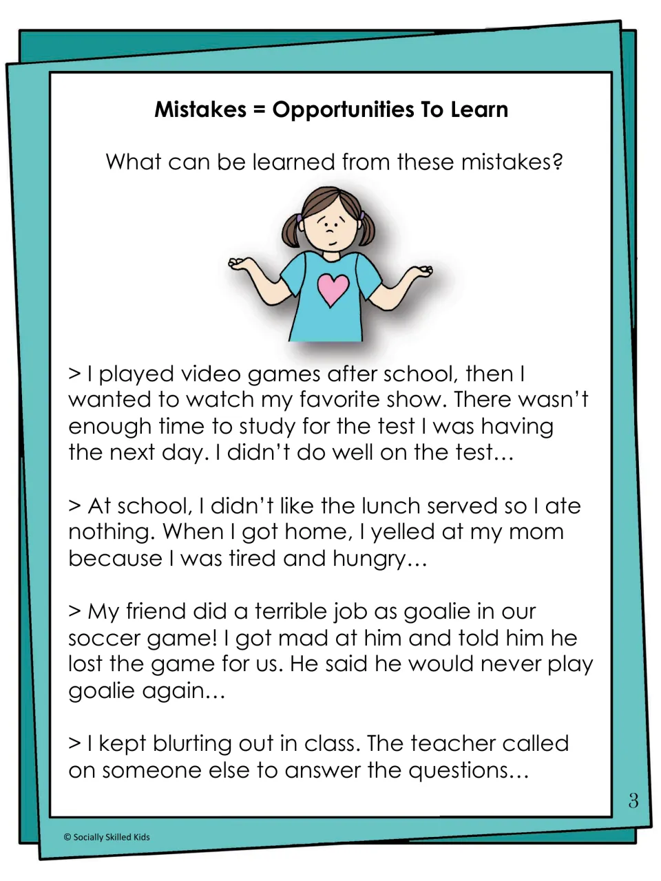 Learning from mistakes, part 2: students reflect on not studying, yelling when hungry, blaming a goalie and blurting out