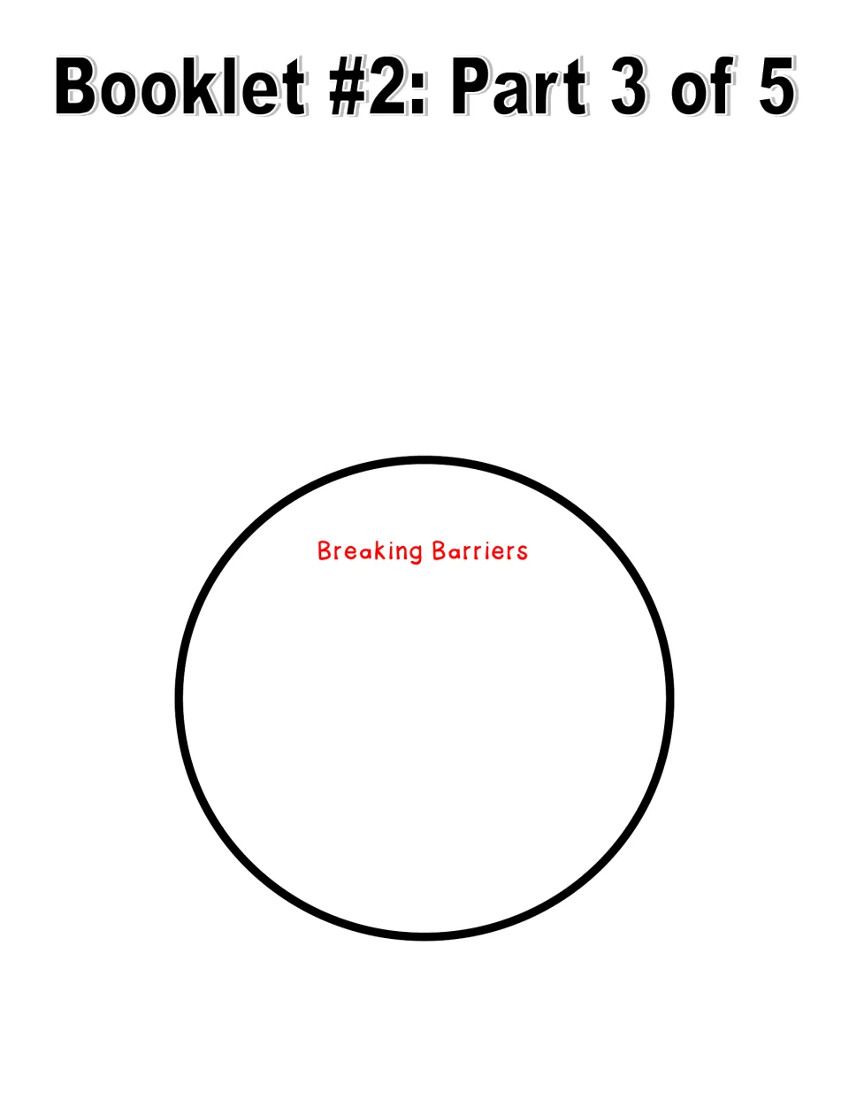 Booklet 2, part 3 of 5: 'Breaking Barriers' writing page for recording research about Jackie Robinson