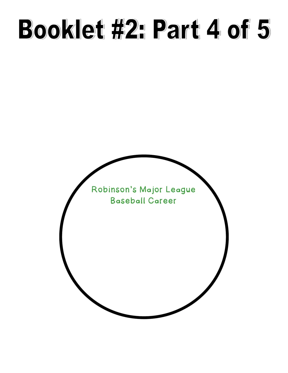 Booklet 2, part 4 of 5: 'Robinson’s Major League Baseball Career' writing page for students' research
