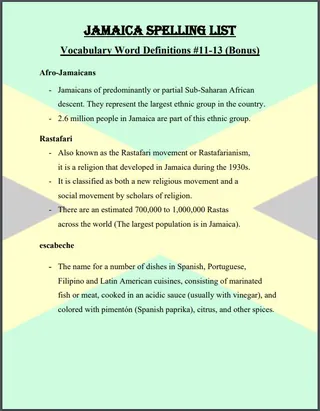 Jamaica Spelling List – sample page 4