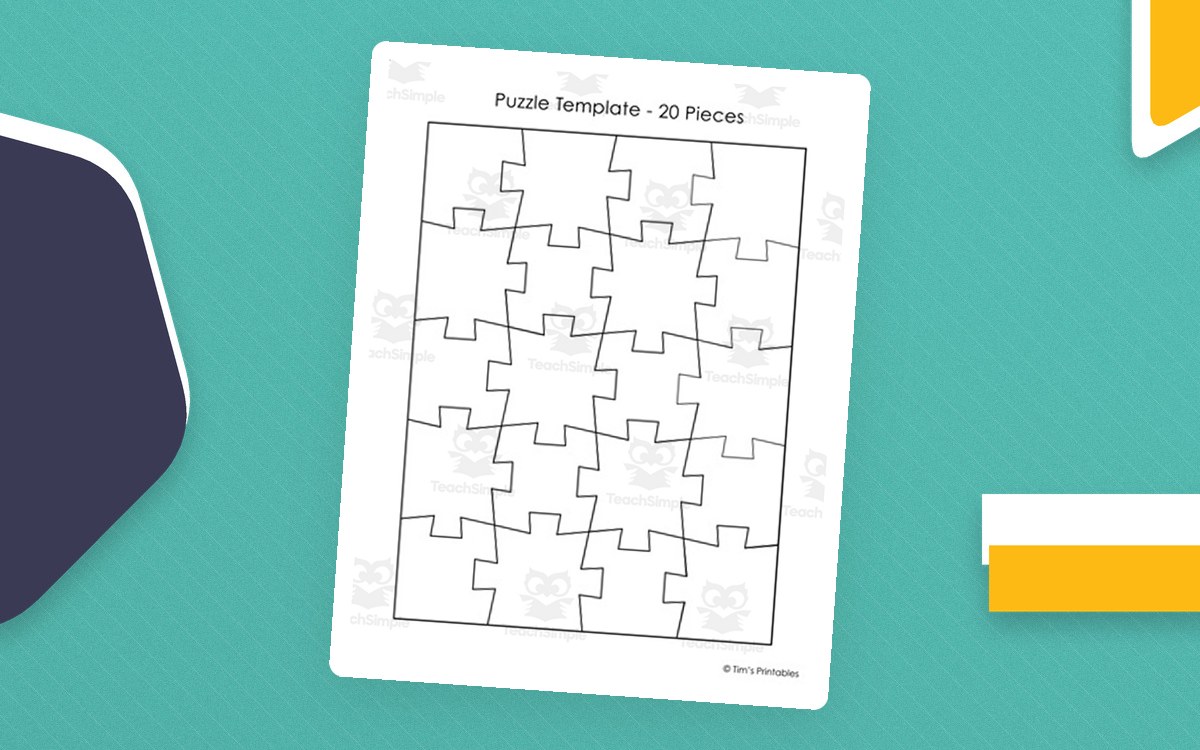 Jigsaw Puzzle Templates – 14 Designs to Color preview: Fourteen blank jigsaw outline designs