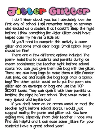 Jitter Glitter Poem – First Day of School Keepsake – sample page 2