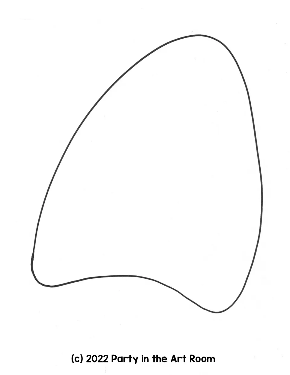 Large pointed blob outline template that students can use as the starting shape for their drawing